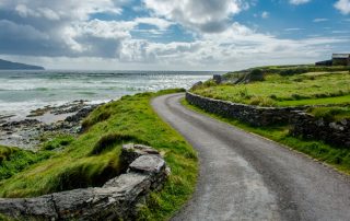 Beautiful view of the sea and road.