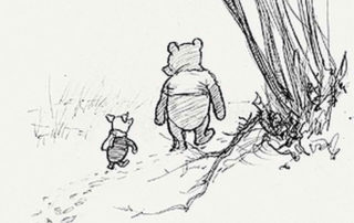 Winnie the Pooh and Piglet walking