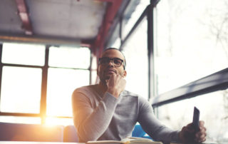 Man staring with contentment Image